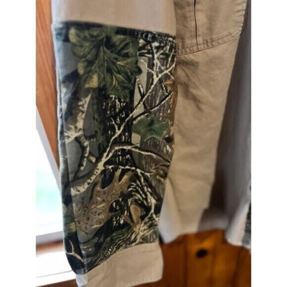 Cabela's Hunting Shirt Tan with Camo Patches Outdoor Button‎ size Large - Picture 7 of 7